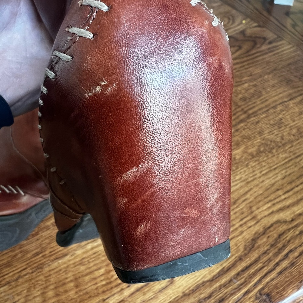 PIKOLINOS‎ Tall Leather Heeled Boots Stitching Sleek Stitched Old Money Rich 36 - Picture 5 of 16